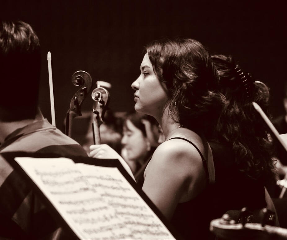Grace Playing in the Columbia University Orchestra at Lincoln Center NYC