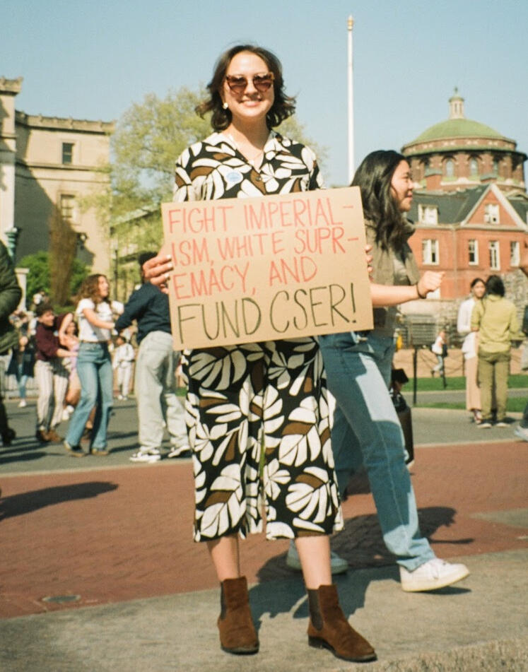 Grace Leading a Rally in Support of Departmentalizing Ethnic Studies at Columbia University